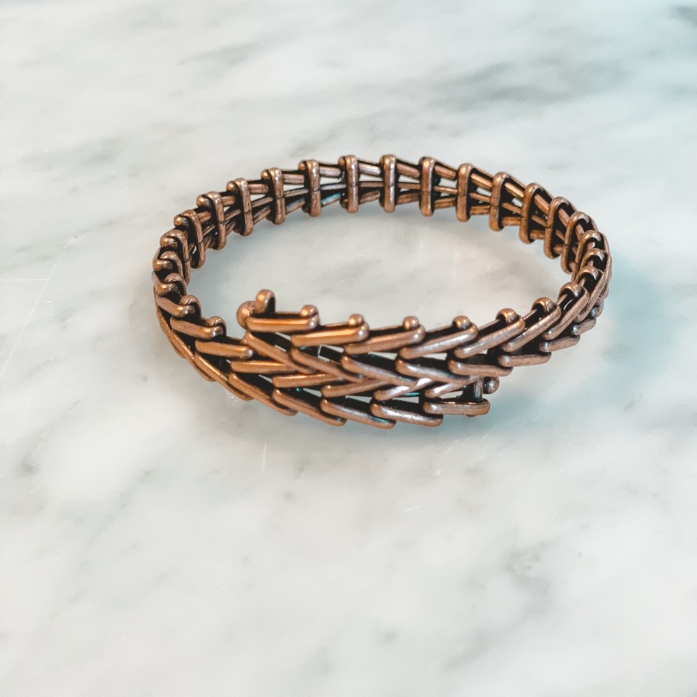 Alex and Ani rose gold braided bracelet